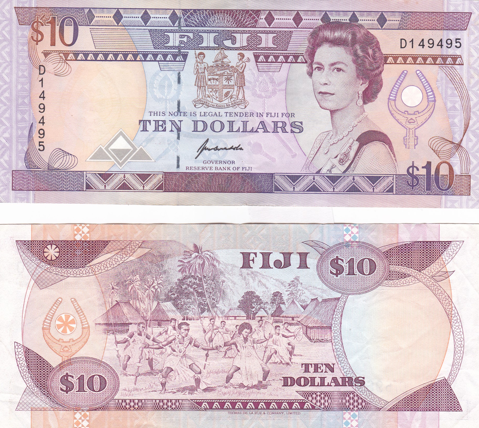 Fiji #94/XF  10 Dollars